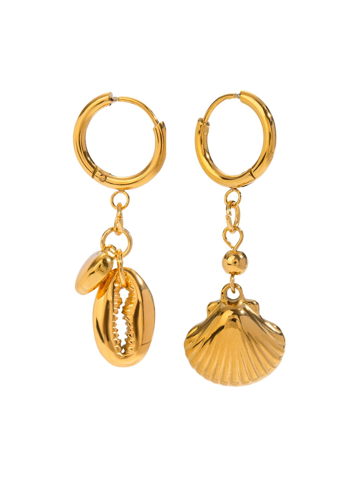 Duo de charms bikini doré, breloque coquillage, pendentif acier inoxydable, bijou waterproof, accessoire hypoallergénique, modèle Kitrine - charms - 