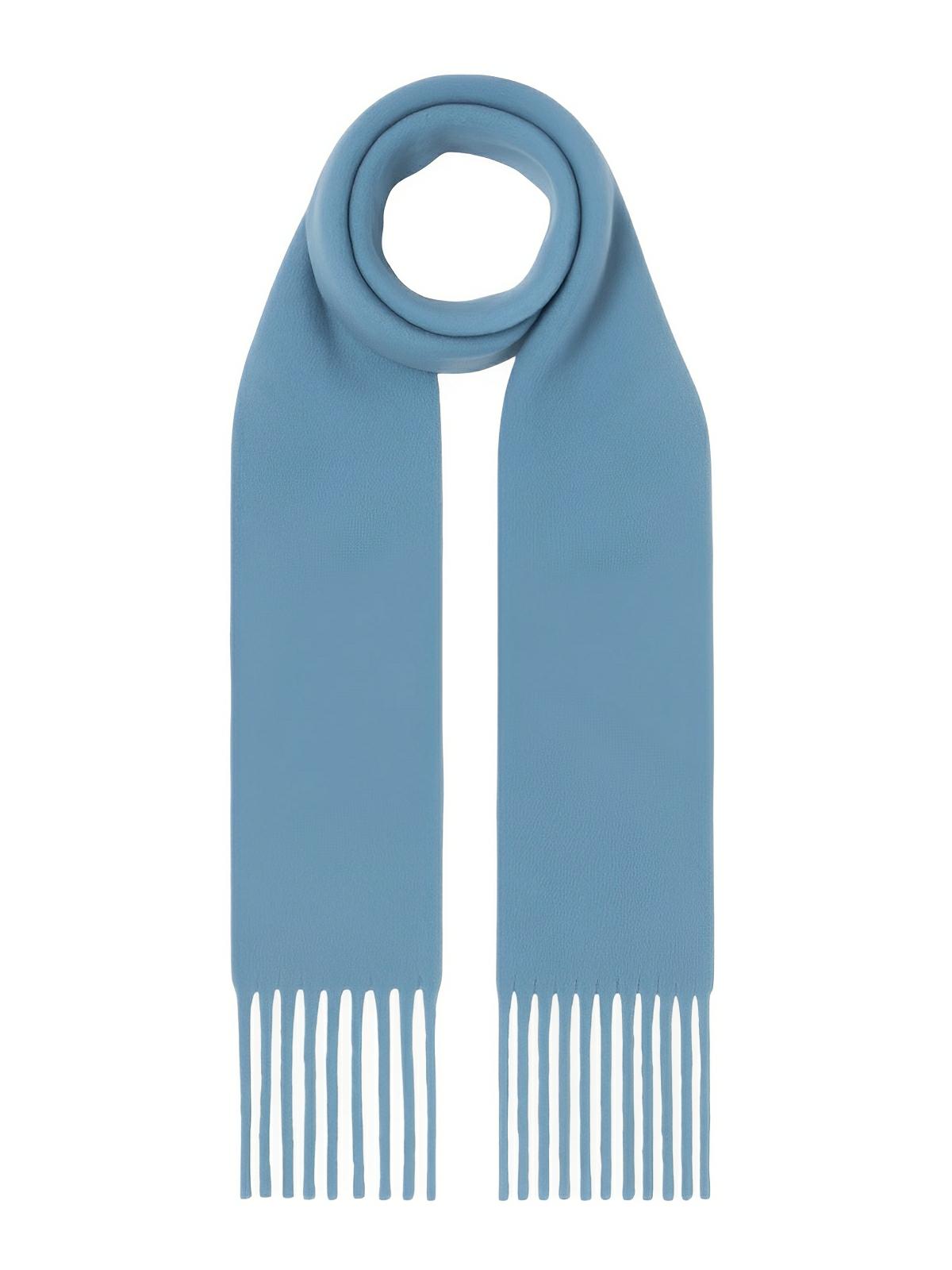 Écharpe femme hiver, longue écharpe chaude, frangée douce, maille unie, 40x210 cm, modèle Justine - Écharpe - Bleu