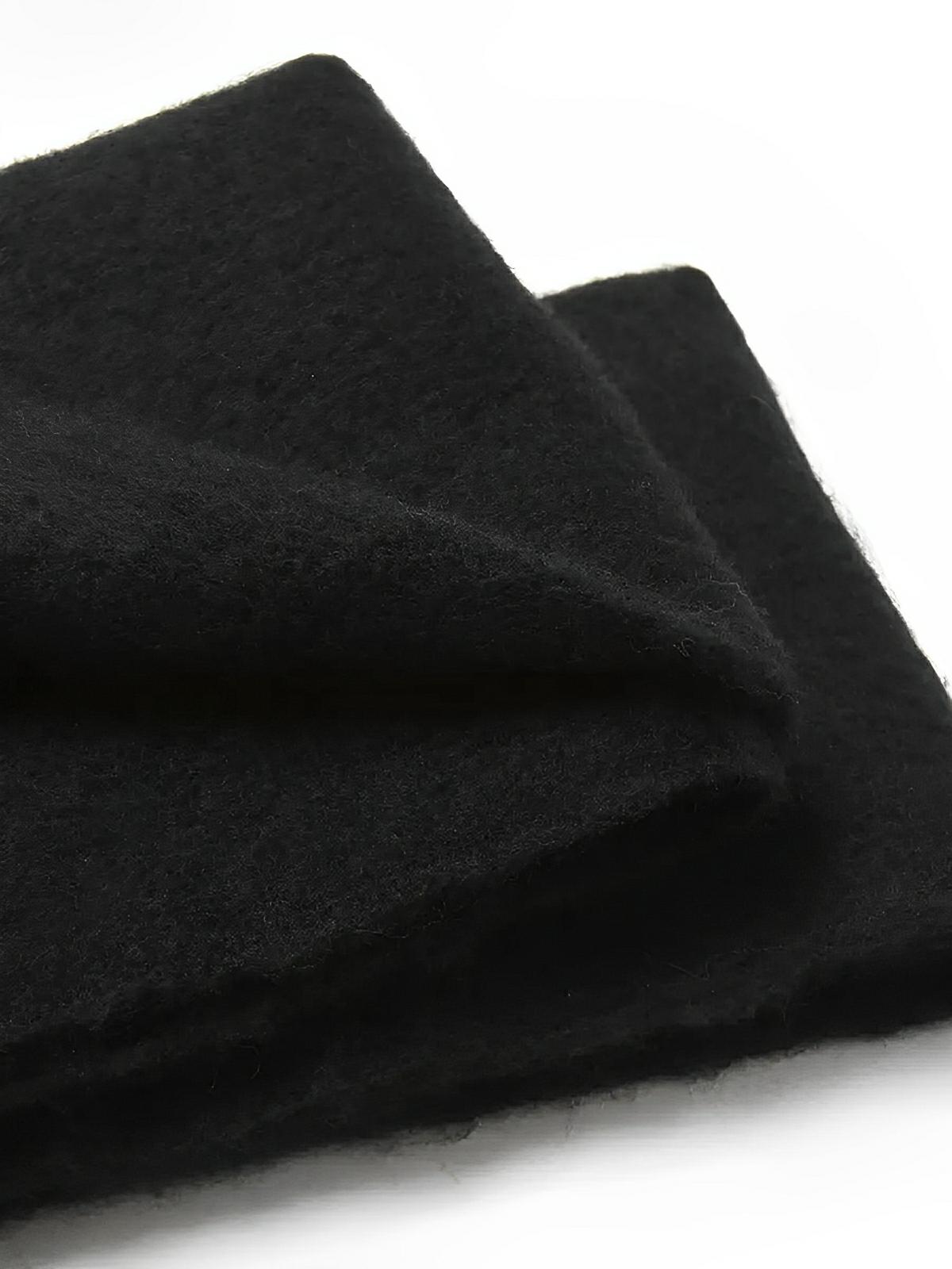 Écharpe femme hiver, longue écharpe chaude, frangée douce, maille unie, 40x210 cm, modèle Justine - Écharpe - Noir