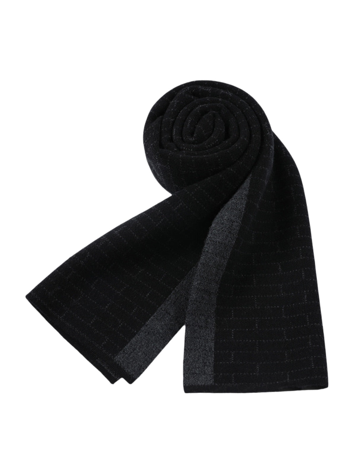 Écharpe homme 100% cachemire, noire et grise, douce et chaude, look business hivernal, design bicolore raffiné, modèle Baptiste - Écharpe - Noir