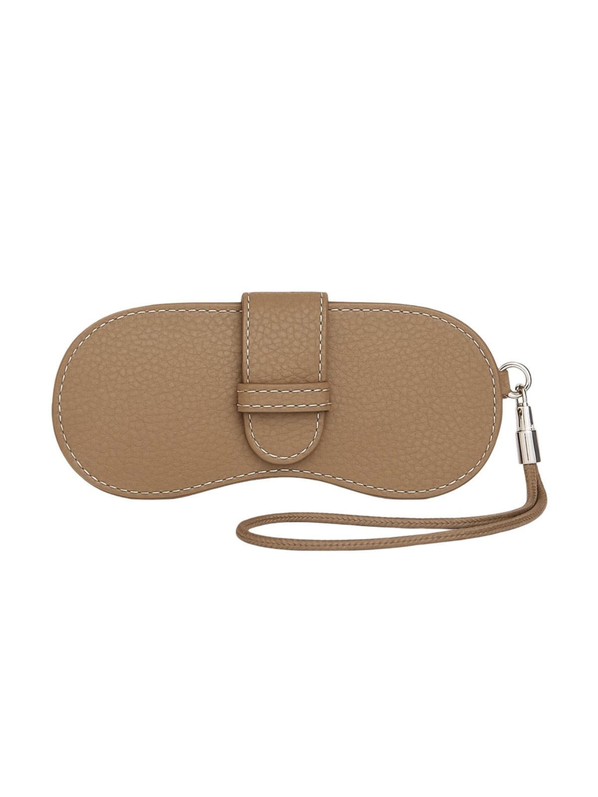 Étui lunettes simili vegan, porte - lunettes tour de cou, étui souple compact, accessoire lunettes mode, pochette lunettes femme, modèle Evelina - Coffret - Taupe