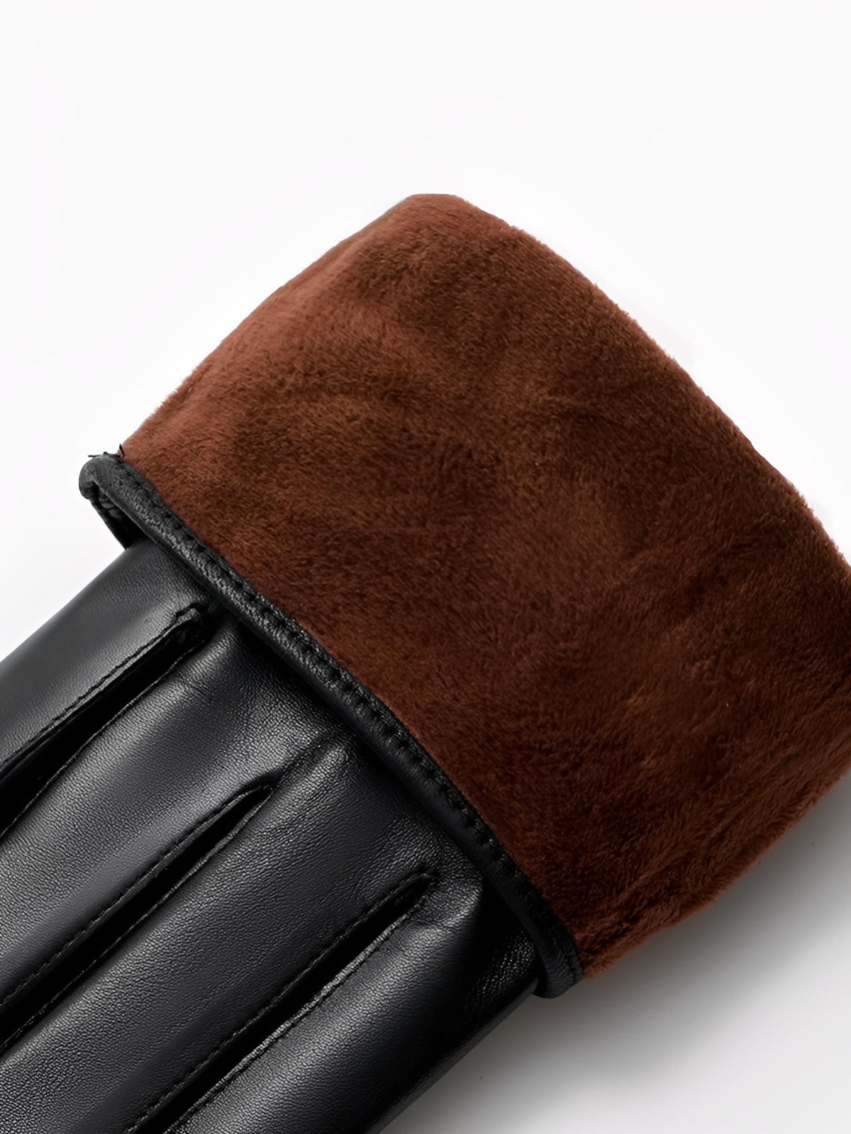 Gants en cuir homme hiver, doublure chaude, toucher tactile, style business, coupe ajustée, cuir noir, modèle Emmanuel
