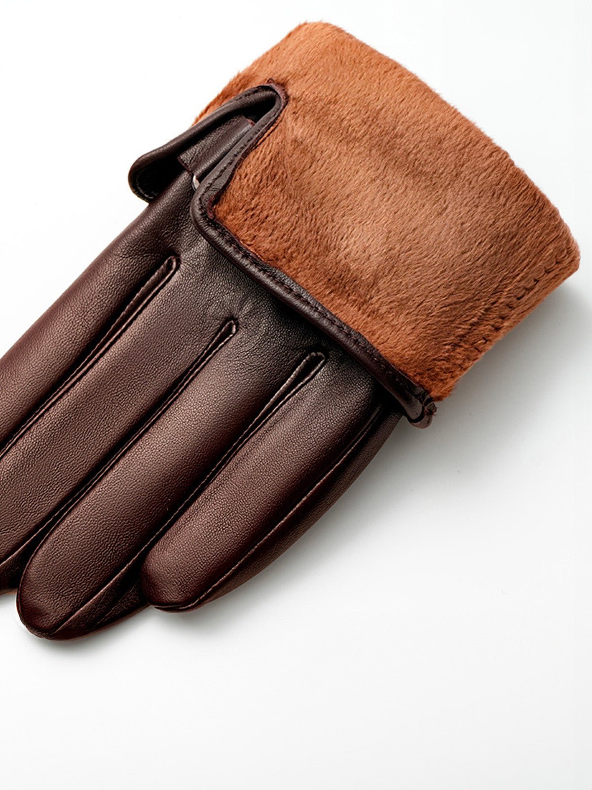 Gants en cuir pour homme, doublure chaude et douce, compatibles écran tactile, fermeture ajustable au poignet, parfaits pour l’hiver en ville, modèle Tradus