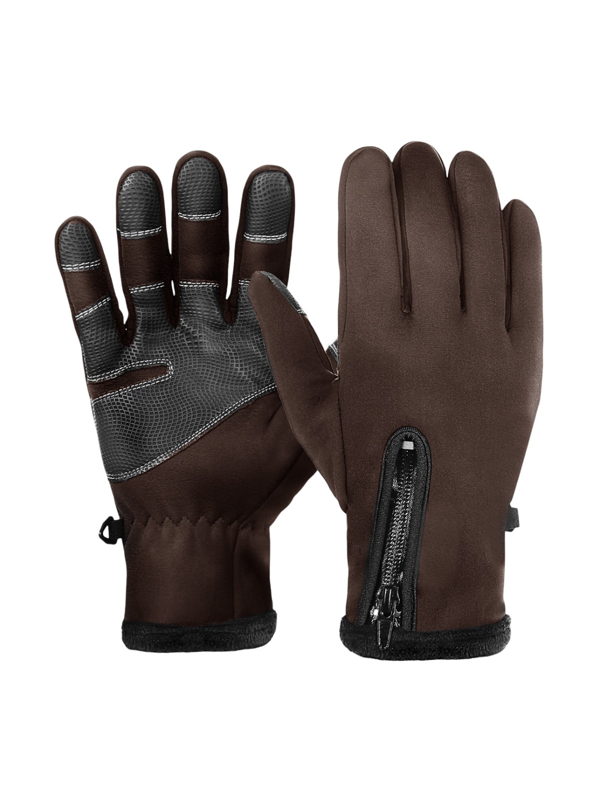 Gants hiver, gants de sport extrême, tactiles et chauds, imperméables et coupe - vent, idéal ski et montagne, modèle Variz - Gants - Marron S