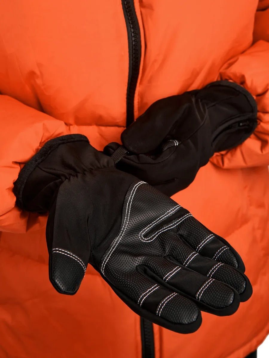 Gants hiver, gants de sport extrême, tactiles et chauds, imperméables et coupe - vent, idéal ski et montagne, modèle Variz - Gants - Noir S
