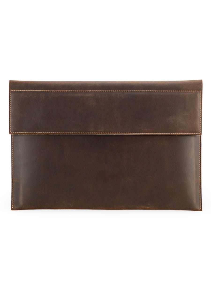 Housse en cuir pour MacBook Air 15 pouces, étui élégant aimanté, protection raffinée pour ordinateur portable, modèle Rigobert - Housse - Café