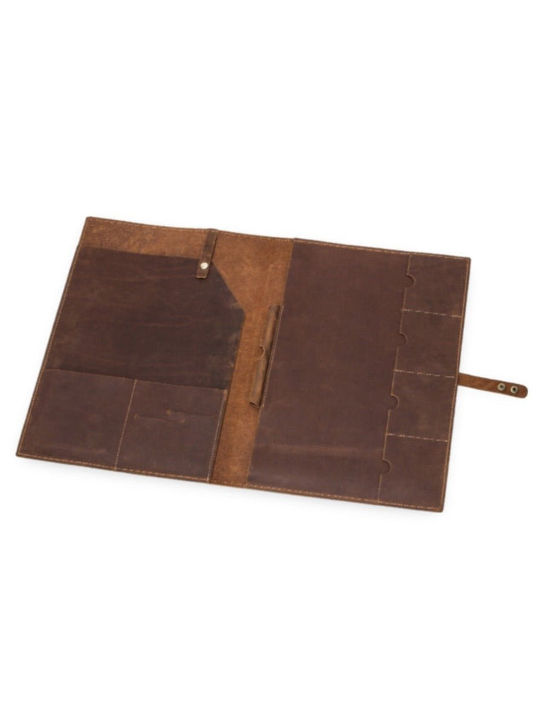 Housse en cuir pour tablette, iPad Pro 12.9, pochette de rangement, porte - cartes, support stylo et rabat sécurisé, modèle Tarcisius - Housse - Marron