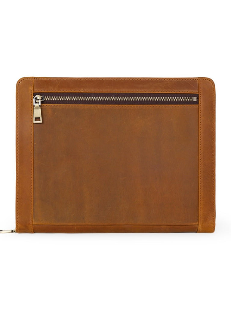 Housse en cuir véritable pour tablette, porte - documents et rangement à stylos, compatible iPad, style business, modèle Victorien - Housse - Marron