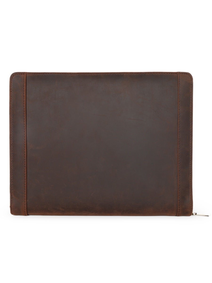 Housse en cuir véritable pour tablette, porte - documents et rangement à stylos, compatible iPad, style business, modèle Victorien - Housse - Café