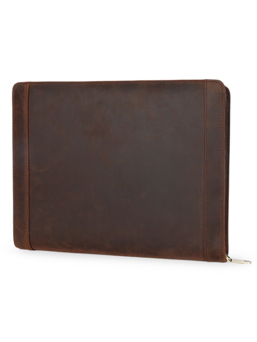 Housse en cuir véritable pour tablette, porte - documents et rangement à stylos, compatible iPad, style business, modèle Victorien - Housse - Café