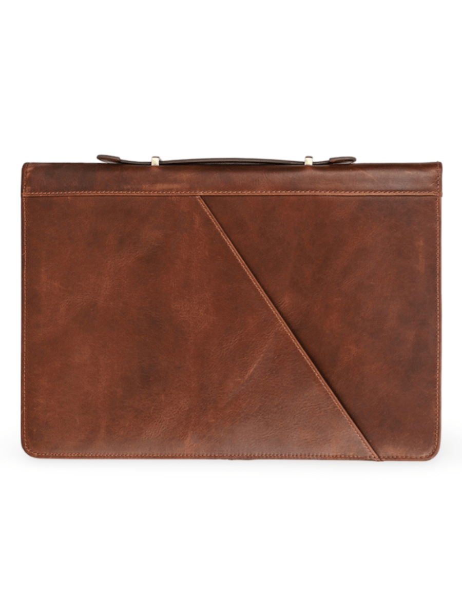 Housse pour ordinateur en cuir, étui 13,3 pouces, pochette élégante avec poignée et rangement, modèle Gérasime - Housse - Marron