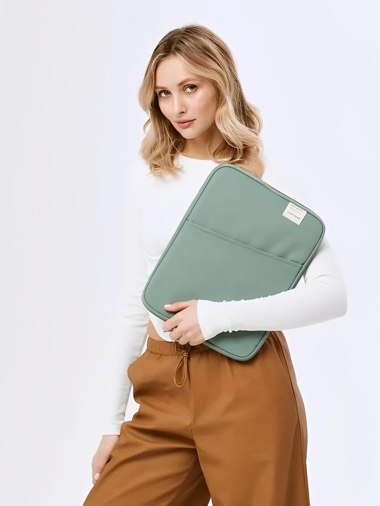 ousse ordinateur portable, housse MacBook, protection tablette, sacoche fine, étui déperlant, modèle Constance - Housse - Vert M