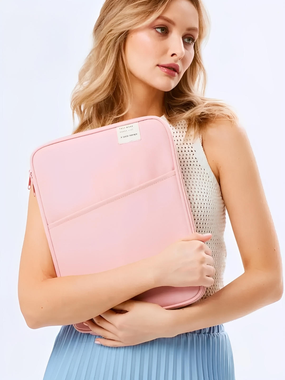 ousse ordinateur portable, housse MacBook, protection tablette, sacoche fine, étui déperlant, modèle Constance - Housse - Rose M