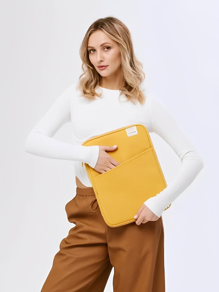 ousse ordinateur portable, housse MacBook, protection tablette, sacoche fine, étui déperlant, modèle Constance - Housse - Jaune M