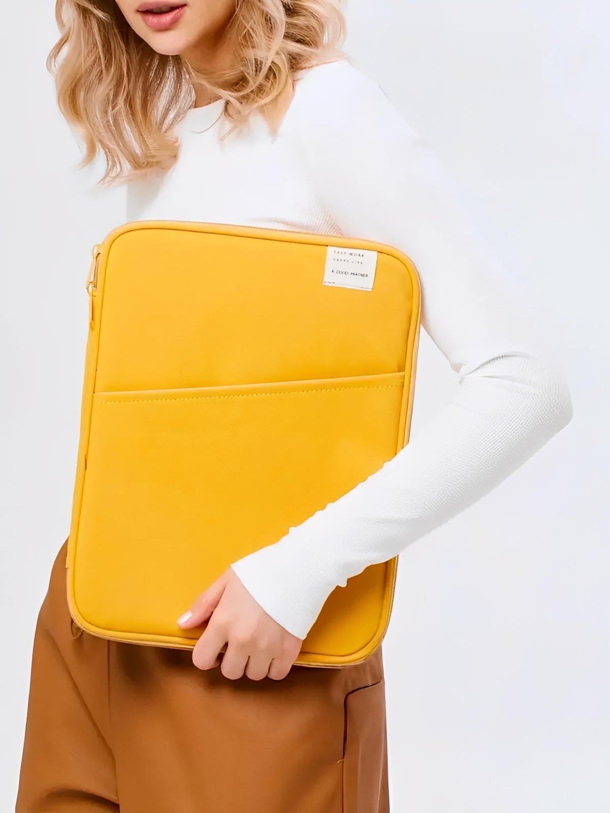 ousse ordinateur portable, housse MacBook, protection tablette, sacoche fine, étui déperlant, modèle Constance - Housse - Jaune M