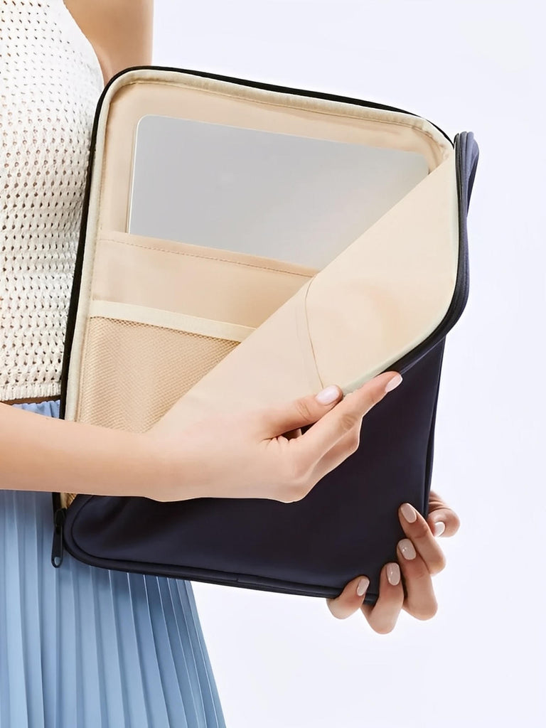 ousse ordinateur portable, housse MacBook, protection tablette, sacoche fine, étui déperlant, modèle Constance - Housse - Bleu marine M
