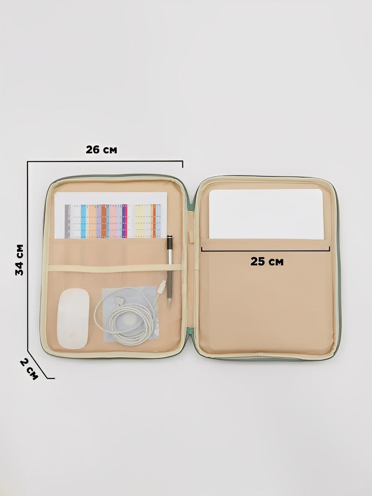 ousse ordinateur portable, housse MacBook, protection tablette, sacoche fine, étui déperlant, modèle Constance - Housse - Vert M