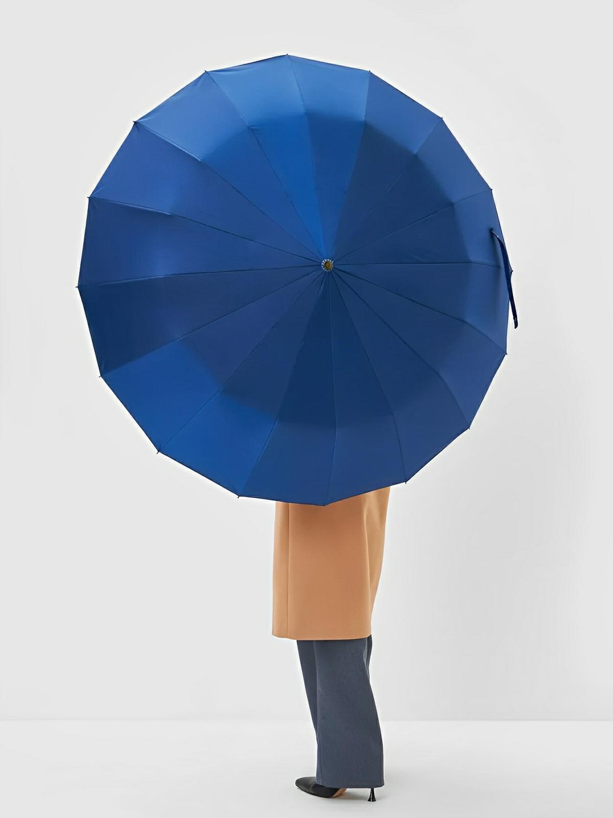 Parapluie pliant automatique, à grand diamètre, renforcé, anti - vent et déperlant, modèle Alistair - Sacoche - Bleu
