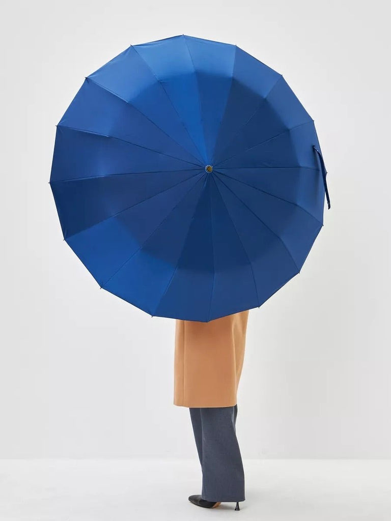 Parapluie pliant automatique, à grand diamètre, renforcé, anti - vent et déperlant, modèle Alistair - Sacoche - Bleu