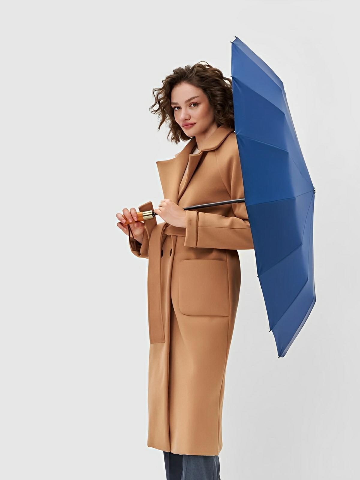 Parapluie pliant automatique, à grand diamètre, renforcé, anti - vent et déperlant, modèle Alistair - Sacoche - Bleu