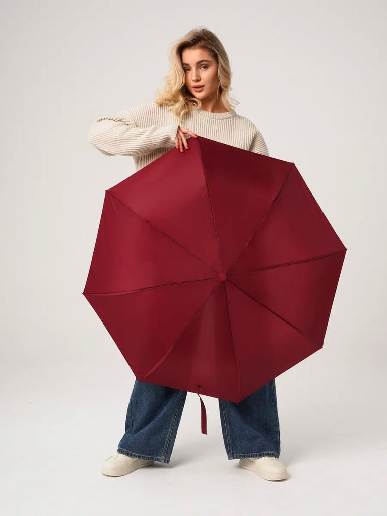 Parapluie pliant automatique, anti - vent, protection UV, compact et résistant, un incontournable, modèle Kali - Sacoche - Rouge