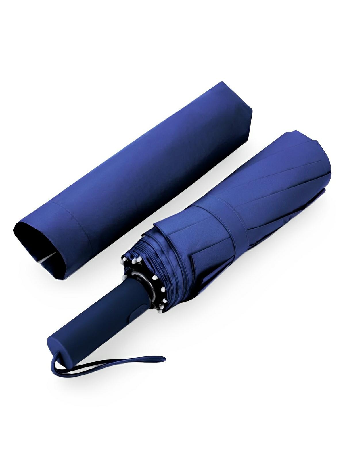 Parapluie pliant automatique, anti - vent, protection UV, grand format, compact, résistant, modèle Sasha - Sacoche - Bleu