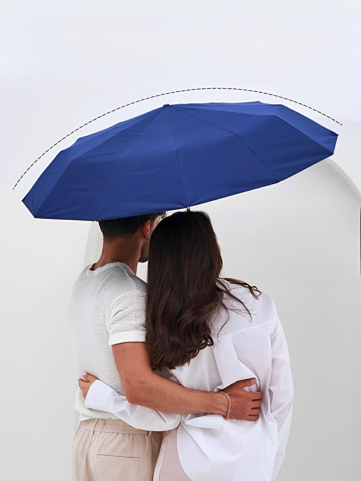 Parapluie pliant automatique, anti - vent, protection UV, grand format, compact, résistant, modèle Sasha - Sacoche - Bleu
