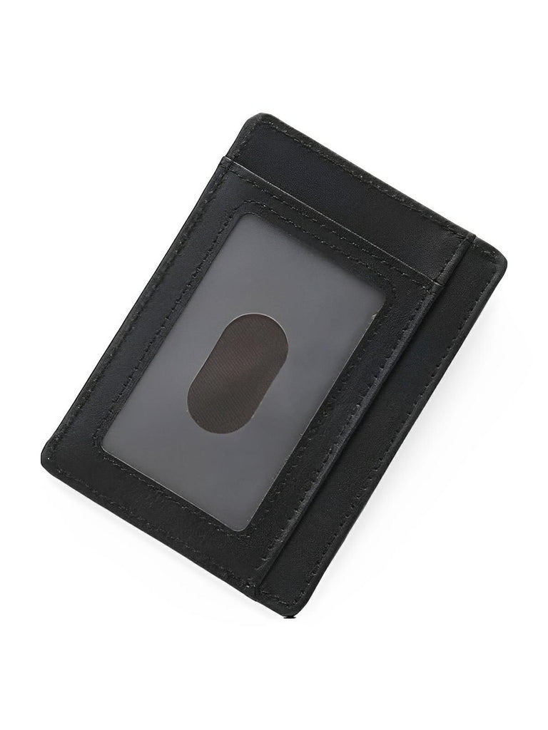 Porte - cartes avec emplacement pour AirTag, compact, ultra - fin, sécurité anti - vol, en simili vegan, plusieurs compartiments, modèle Casper - Porte - feuille - Noir