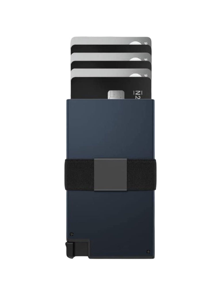 Porte - cartes en aluminium, porte feuilles RFID, slim, anti vol, capacité extensible, modèle Jester - Porte - feuille - Bleu marine