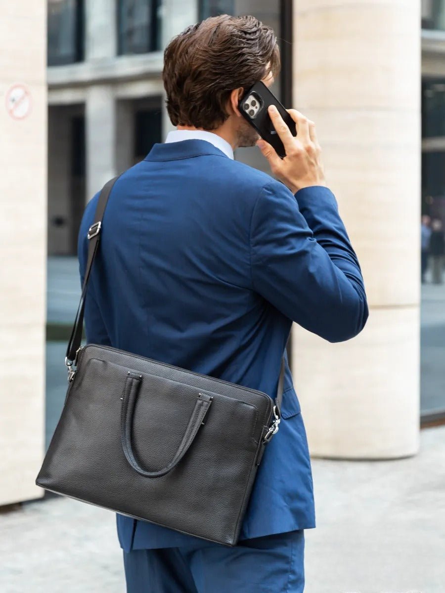 Porte - document en cuir, pour l'homme d'affaires, déperlant, modèle Clotaire - Porte - document - Noir