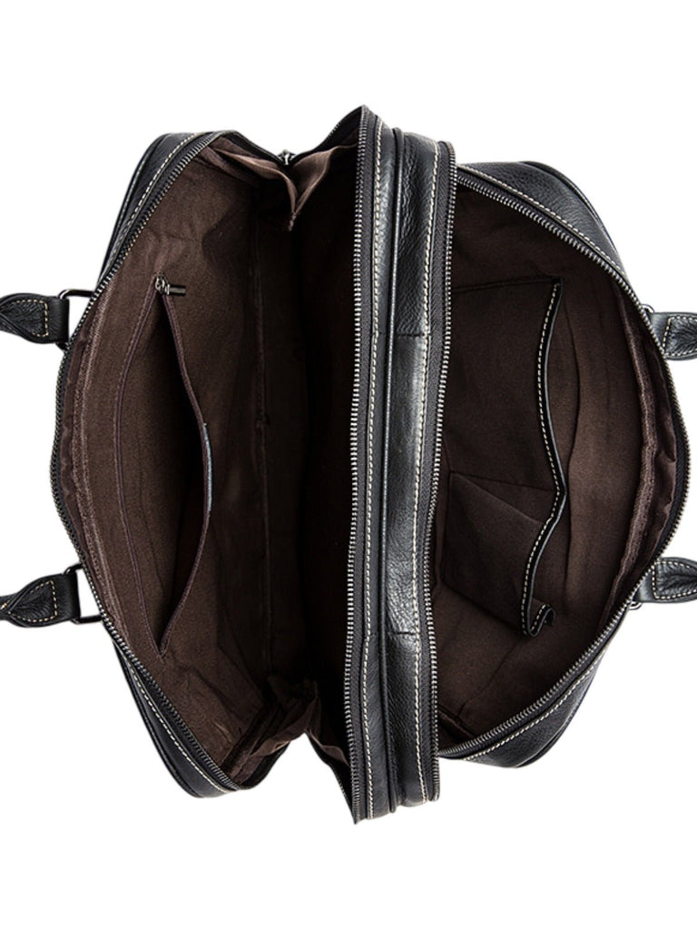 Porte - documents homme en cuir, porte - documents noir, sac ordinateur 14 pouces, sacoche affaires, sac business épaule, sac de cours, sac de professeur, modèle Zak - Porte - document - Noir