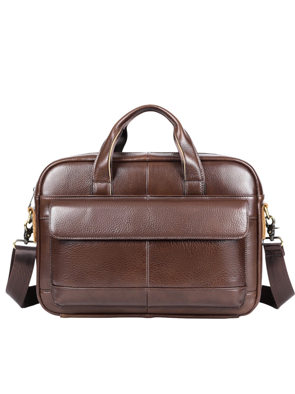 Porte - documents homme en cuir, sac ordinateur portable 14 pouces, sac bandoulière, sac business, sac de professeur, école, modèle Amard - Porte - document - Marron