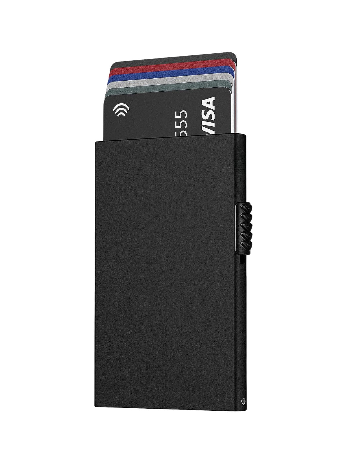 Portefeuille carte métal RFID, protection sans contact, format compact, extraction rapide, design ultra fin, modèle Valkor - Porte - feuille - Noir