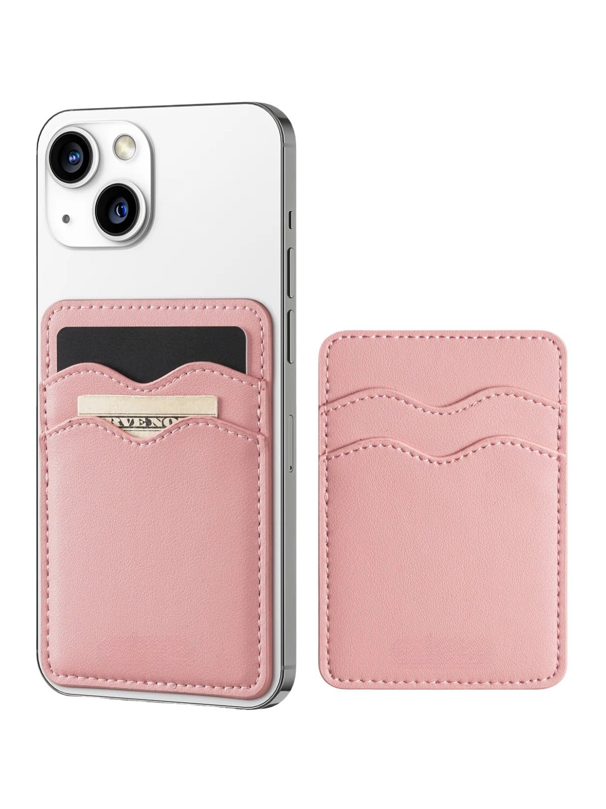 Portefeuille carte téléphone, cuir noir, format ultra - fin, RFID sécurisé, design magnétique, modèle Axion - Porte - feuille - Rose