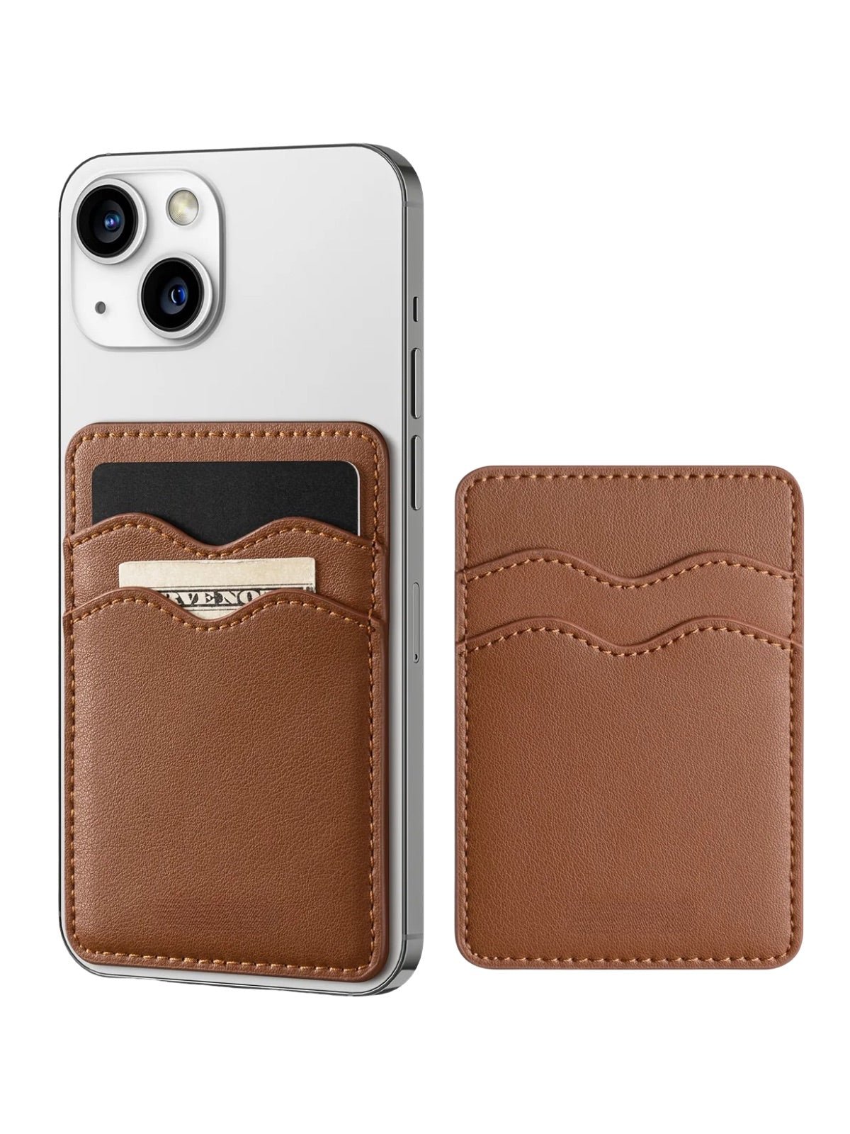 Portefeuille carte téléphone, cuir noir, format ultra - fin, RFID sécurisé, design magnétique, modèle Axion - Porte - feuille - Marron