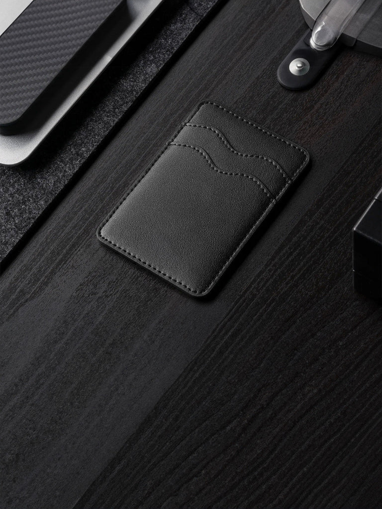 Portefeuille carte téléphone, cuir noir, format ultra - fin, RFID sécurisé, design magnétique, modèle Axion - Porte - feuille - Noir