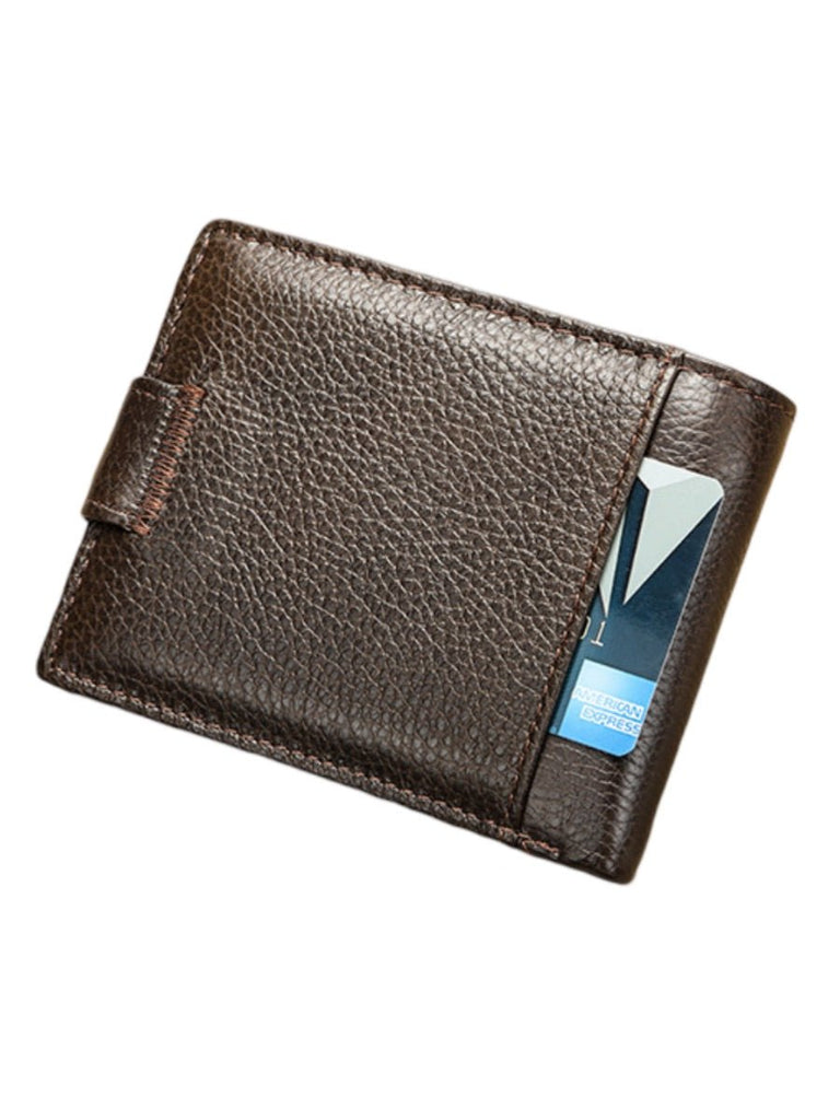 Portefeuille cuir véritable homme, RFID sécurisé, grande capacité, compartiment monnaie, modèle Merlin - Porte - feuille - Café