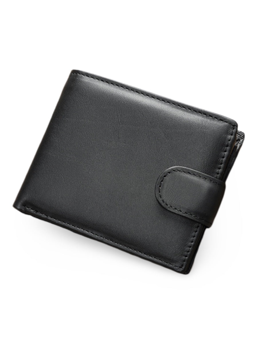 Portefeuille cuir véritable homme, RFID sécurisé, grande capacité, compartiment monnaie, modèle Merlin - Porte - feuille - Noir