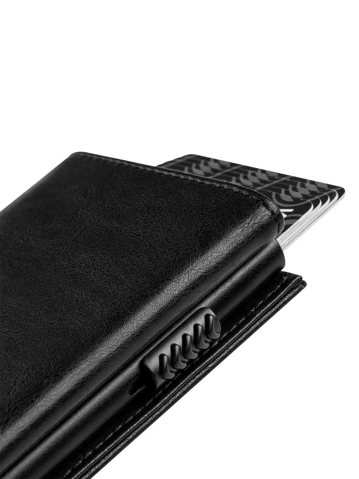 Portefeuille homme compact RFID, simili vegan, porte - cartes aluminium, monnaie, billets, carte identité, modèle Slyx - Porte - feuille - Noir