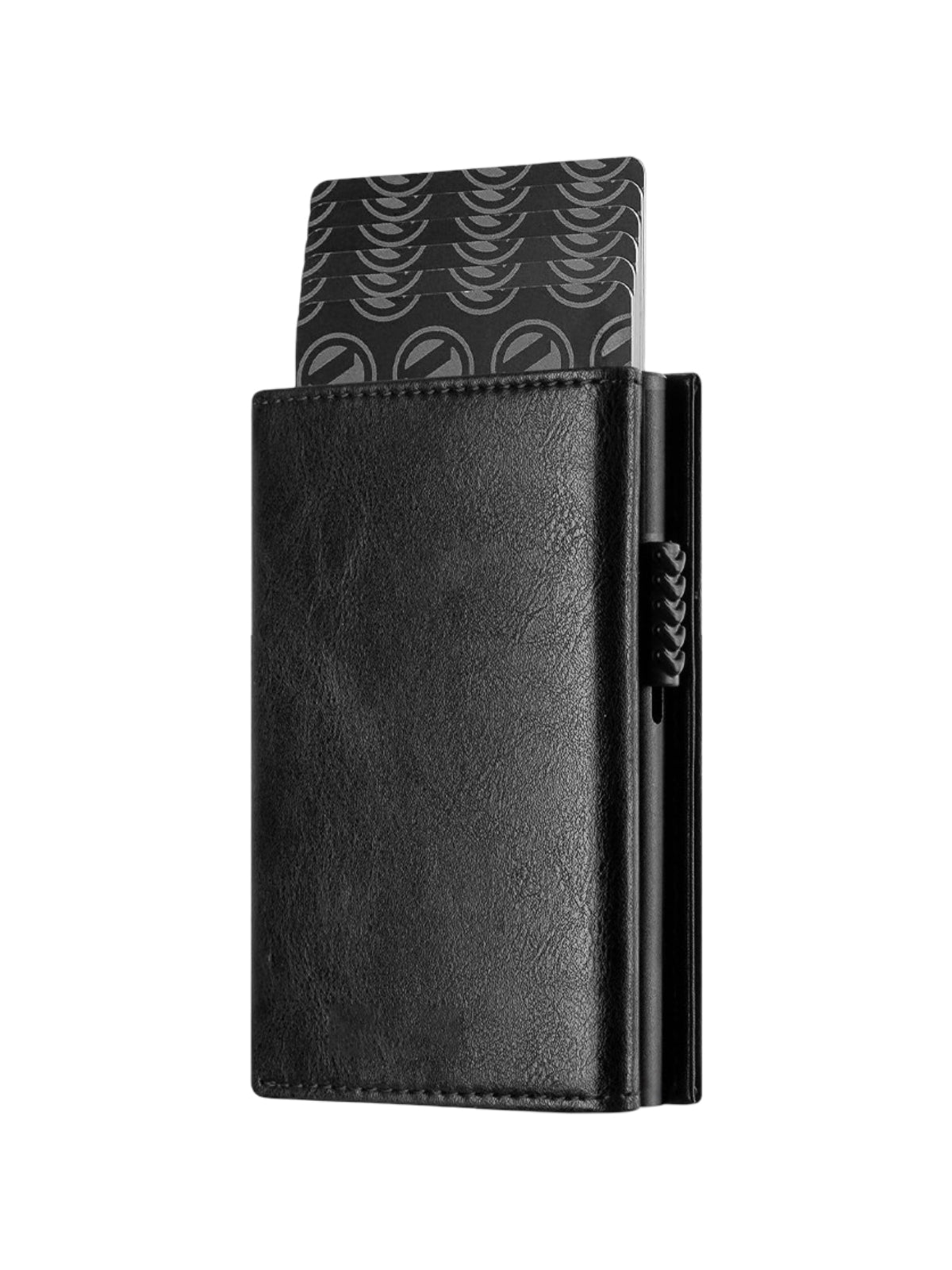 Portefeuille homme compact RFID, simili vegan, porte - cartes aluminium, monnaie, billets, carte identité, modèle Slyx - Porte - feuille - Noir