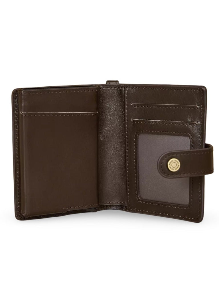 Portefeuille homme cuir véritable, protection RFID, compact, avec chaîne de sécurité, modèle Romaric - Porte - feuille - Café