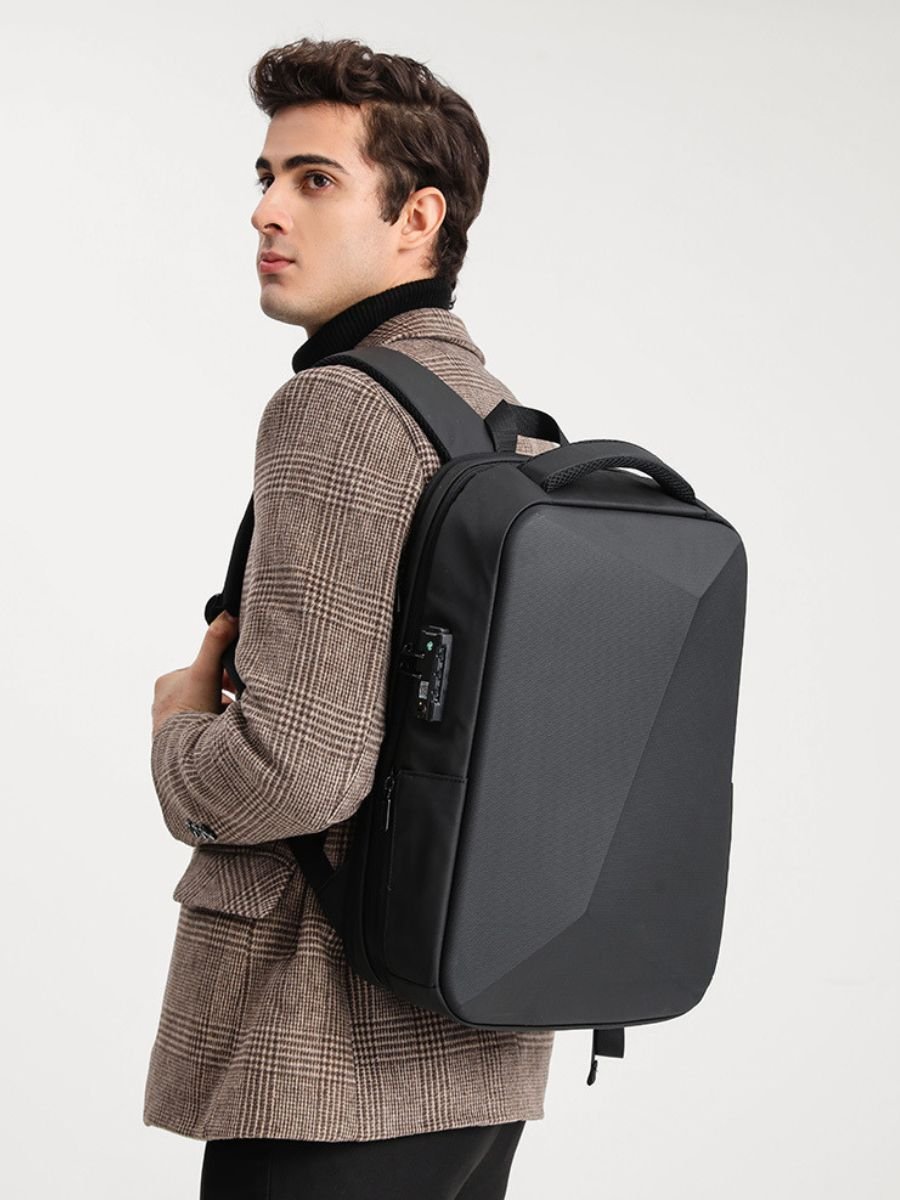 Sac à dos antivol, business et voyage, capacité extensible, avec port USB et compartiment ordinateur 15,6", résistant à l'eau, modèle Alior - Sac à dos - Noir