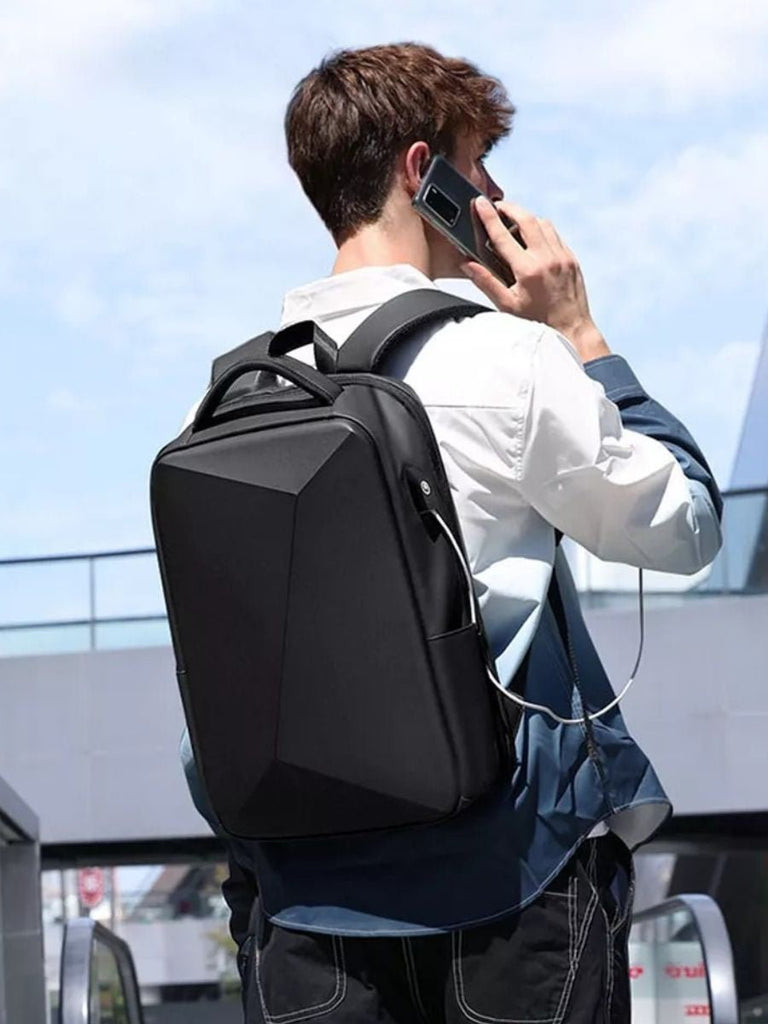 Sac à dos antivol, business et voyage, capacité extensible, avec port USB et compartiment ordinateur 15,6", résistant à l'eau, modèle Alior - Sac à dos - Noir