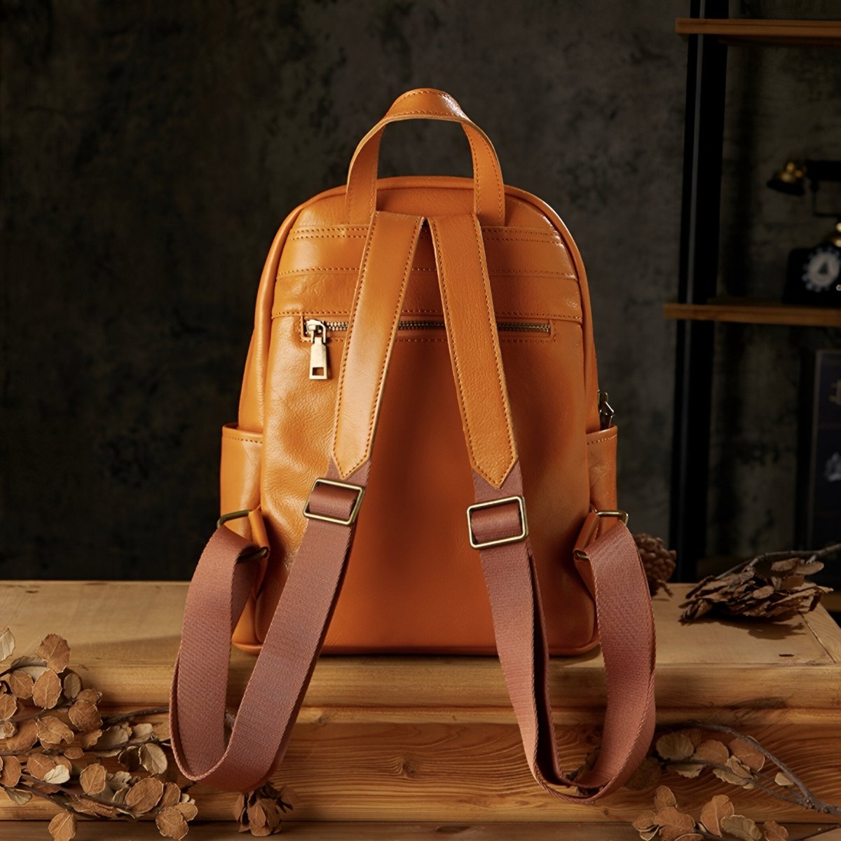 Sac à dos cuir, polyvalent et spacieux, modèle Astolphe - Sac à dos - Cognac