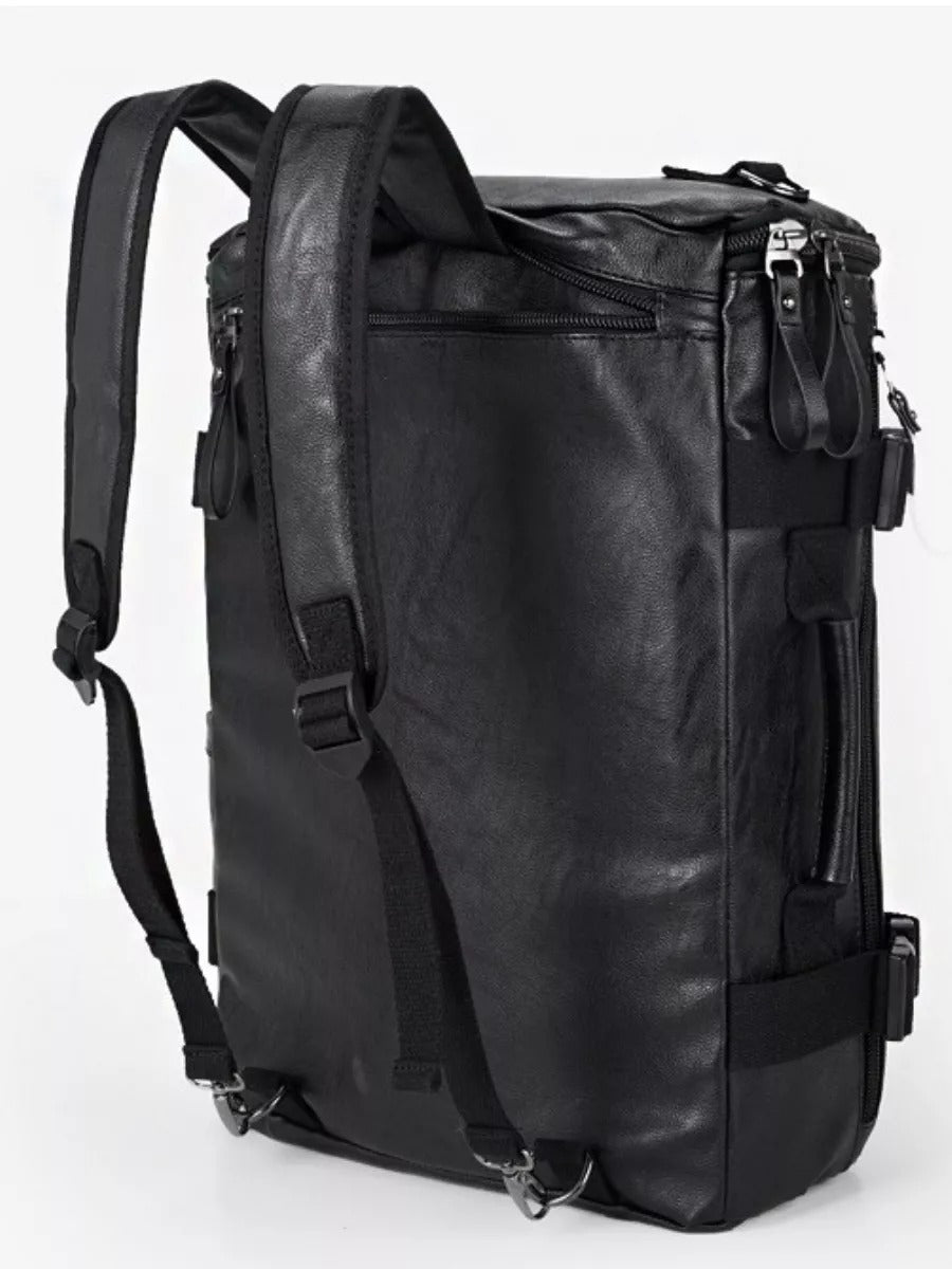 Sac à dos en cuir pour homme, sac pour voyage et le quotidien, à grande capacité, modèle Louis - Sac à dos - Noir