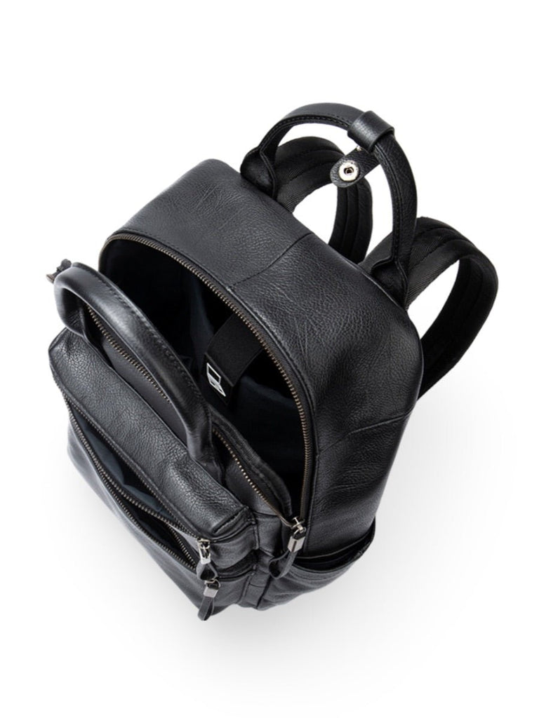 Sac à dos en cuir véritable, multifonction, pour plusieurs usages, modèle Timy - Sac à dos - Noir