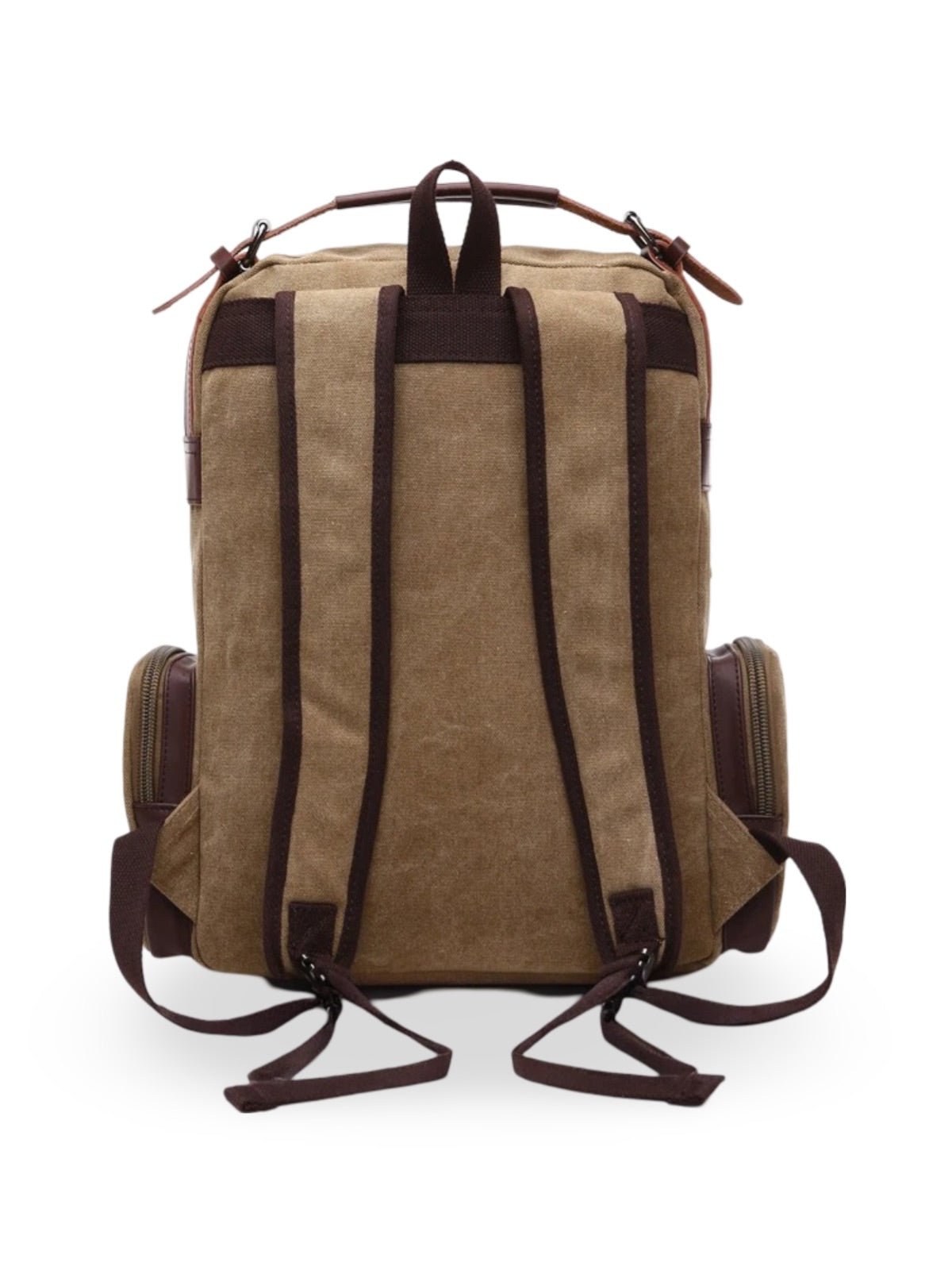 Sac à dos en toile, à grande capacité, multi - poches, urbain et idéal pour le transport, modèle Bastien - Sac à dos - Beige