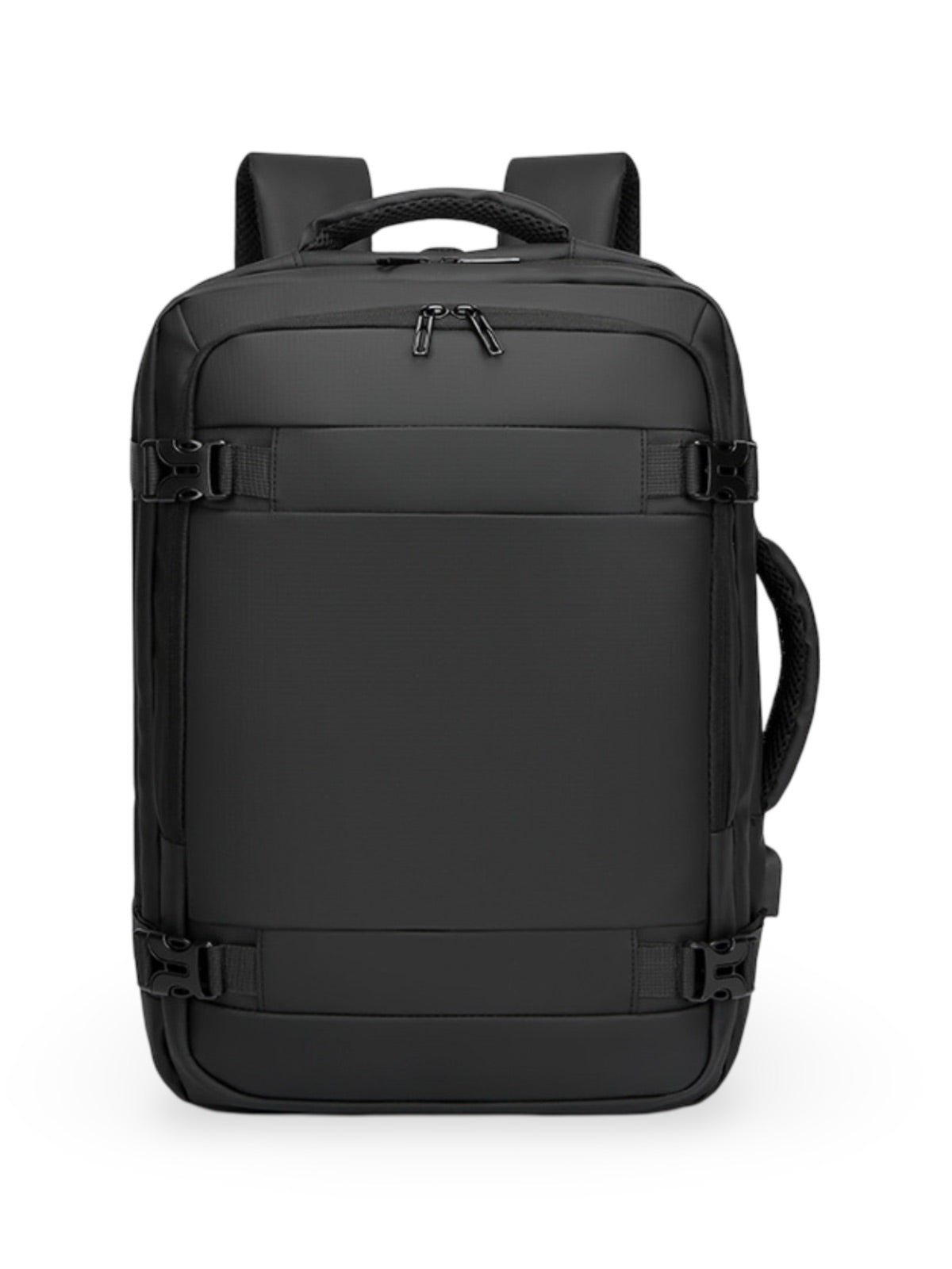 Sac à dos extensible 35L, résistant aux intempéries, port USB, ergonomique, idéal voyage et business, modèle Vargon - Sac à dos - Noir