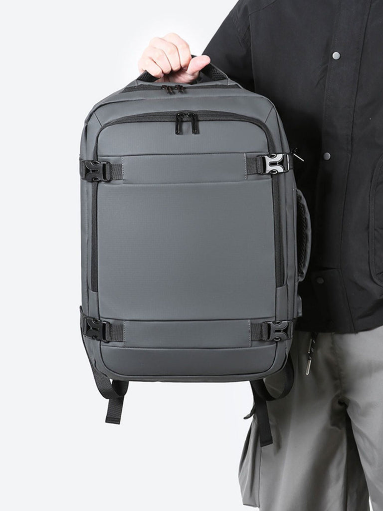 Sac à dos extensible 35L, résistant aux intempéries, port USB, ergonomique, idéal voyage et business, modèle Vargon - Sac à dos - Gris