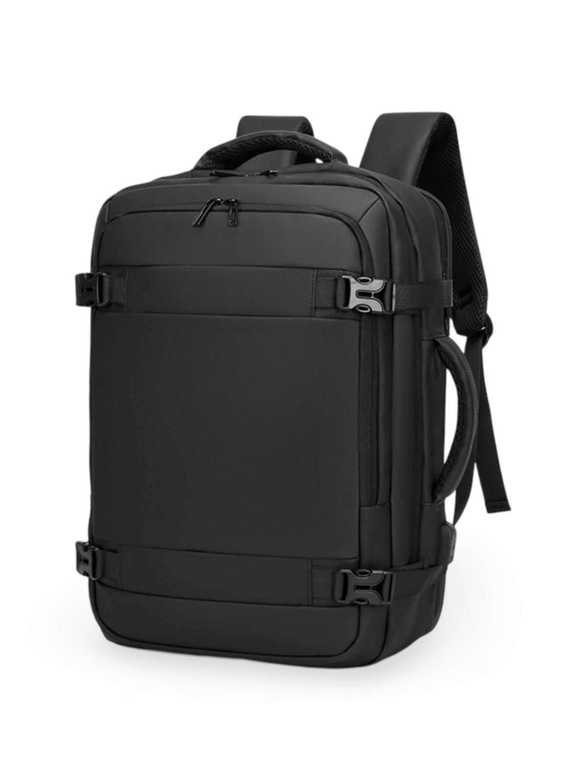 Sac à dos extensible 35L, résistant aux intempéries, port USB, ergonomique, idéal voyage et business, modèle Vargon - Sac à dos - Noir